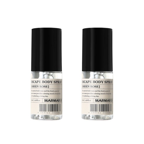 마르마르디 이스케이프 바디스프레이 그린로즈향, 35ml, 2개