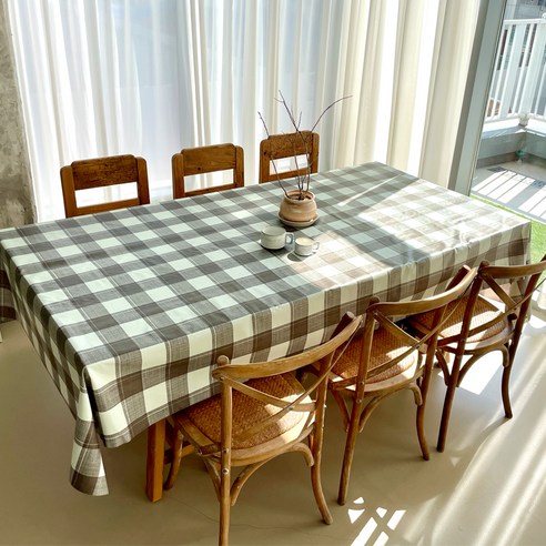 쇼니홈리빙 PVC 방수 식탁보, 16 빈티지 모카, 2인용(90 x 140 cm)