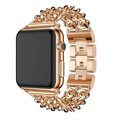 우먼스9999 메탈 체인 워치 스트랩 42 44mm, 로즈골드