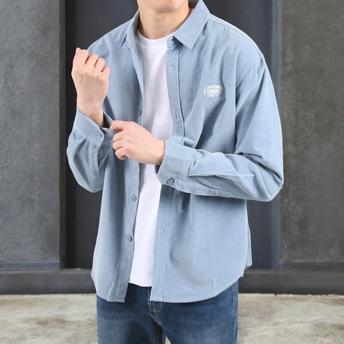 남성용 봄 가을 코듀로이 남방 YXCC110