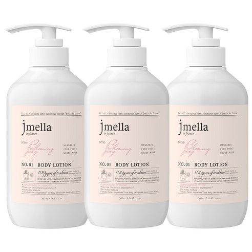 제이멜라 인 프랑스 블루밍 피오니 바디로션 플로럴향, 3개, 500ml