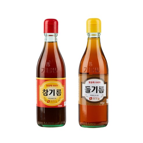 진솔촌 통참깨 참기름 350ml + 통들깨 들기름 350ml 세트, 1세트