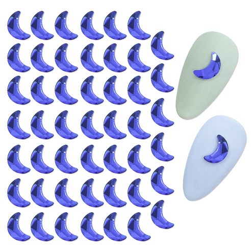 메이브라운 대용량 달스톤 네일파츠 8x5.5mm 50p, 블루, 1개