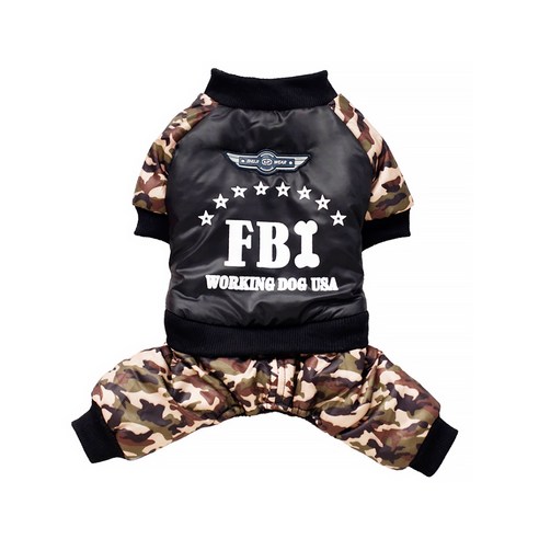 알럽펫 FBI 밀리터리 반려동물 아우터, 브라운
