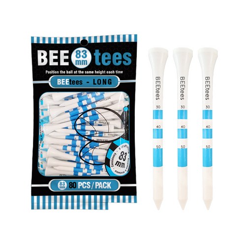 BEEtees 대용량 우드 골프티 80p, 블루