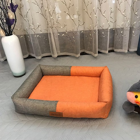 딩동펫 반려동물 배색 블라썸 쿠션, 오렌지