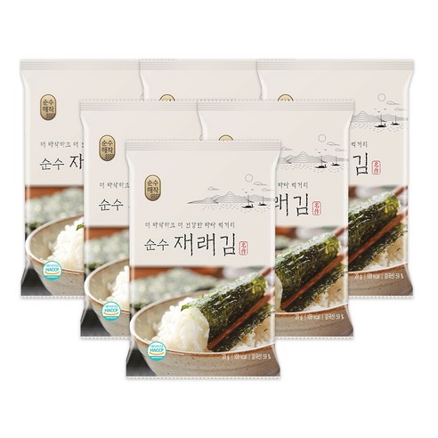 순수해작 순수 재래 전장김, 20g (1개), 6개