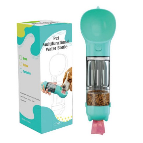 논다 4 IN 1 반려동물 휴대용 물통 300ml, 스카이, 1개