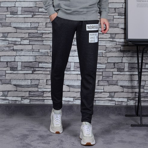 타운클로 남성용 기모 노멀 반배기핏 트레이닝 팬츠