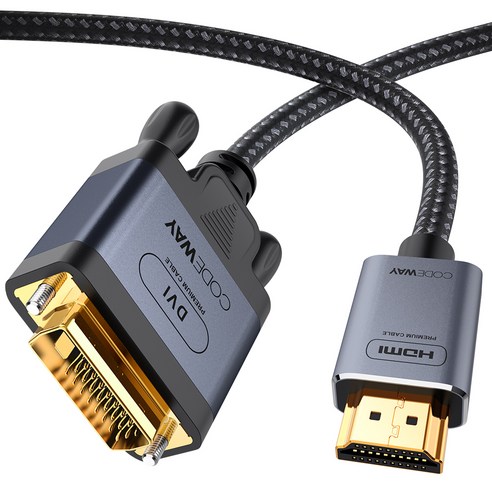 코드웨이 HDMI to DVI 모니터 케이블 4K 60Hz, 2m, 1개