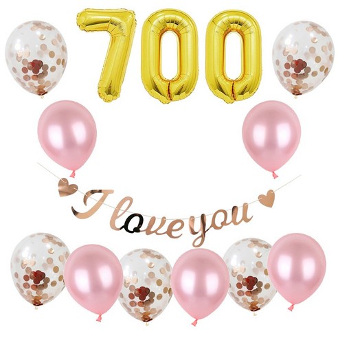 700일 파티 풍선 세트, 혼합색상, 1세트