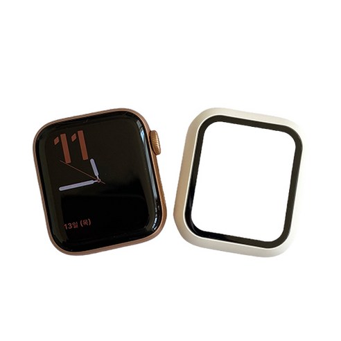 지구촌마트 애플워치 하이브리드 풀커버 TPU 케이스 40mm, 화이트