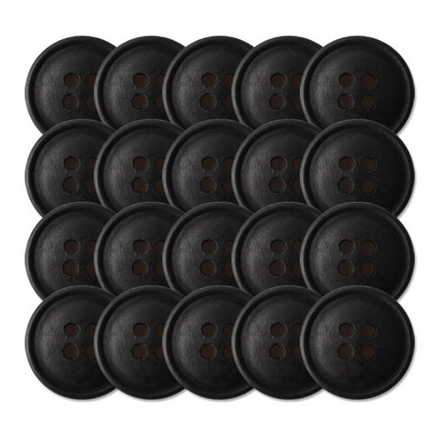 배꼽 자작나무 단추 20mm, 연밤, 20개