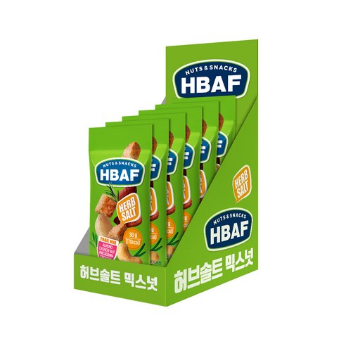 바프 넛츠앤스낵스 허브솔트 믹스넛 30g x 6p, 180g(6개입), 1개