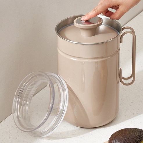 리본제이 이중 냄새 차단 진공 음식물 쓰레기통 2.8L, 베이지, 1개