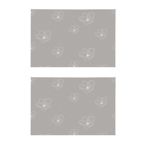 더플로우 여백의 미 드로잉 플라워 플레이스 매트 2p, 02, 45 x 30 cm