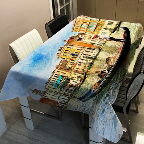 알럽홈 유럽 풍경 프린팅 스퀘어 홈 테이블 커버, TYPE14, 100 x 140 cm