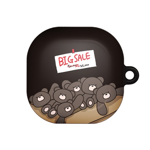 원스카이 빅세일베어스 갤럭시 버즈 라이브 / 버즈2 / 프로 하드케이스, 테디베어화이트