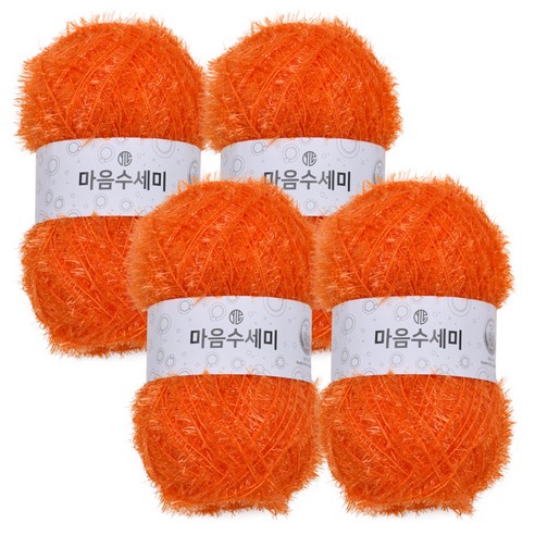 브랜드얀 마음 수세미 뜨개실 4p, 17 펌킨오렌지