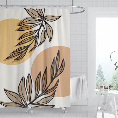 마켓A 노르딕 패턴 욕실 샤워커튼 TYPE10 200 x 200 cm, 1개