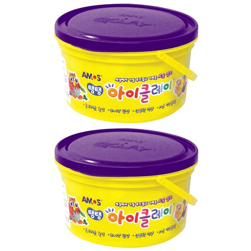 아모스 대용량 유아용 아이클레이 2p, 보라, 600g, 2개