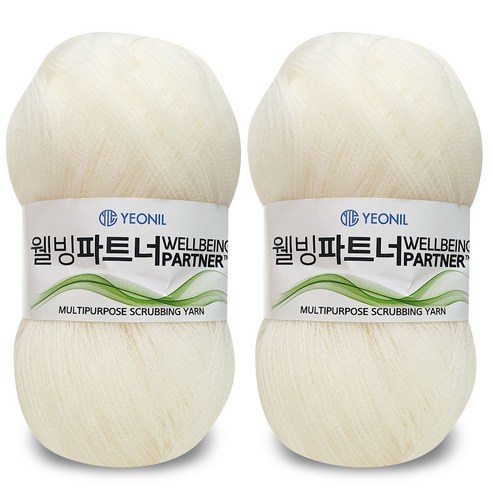 니뜨 웰빙파트너 수세미실 60g x 2p, 2 아이보리, 1세트