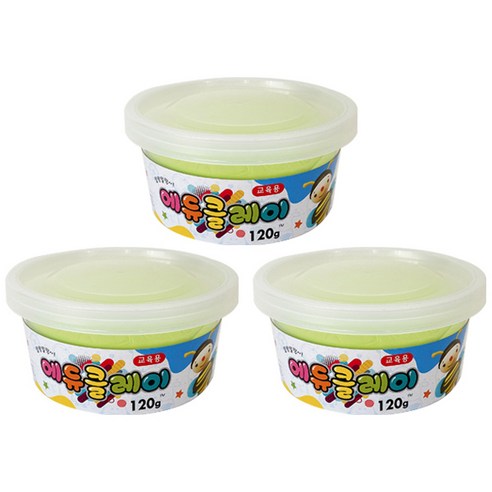 에듀클레이 낱색 3p, 연한연두, 120g