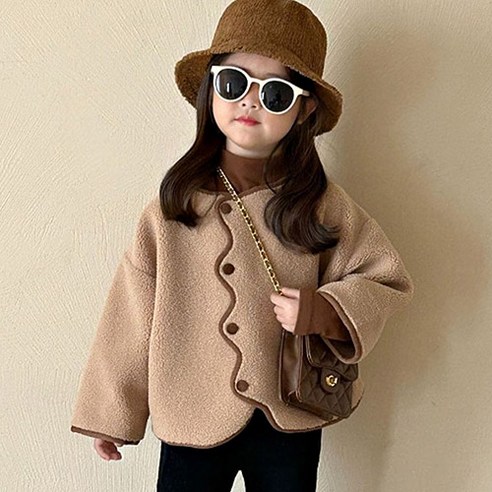 꼰띠키즈 여아용 메이플 양털 자켓