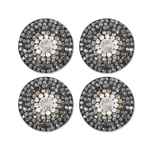 고급 진주 큐빅 보석 포인트 단추 수국1 15mm, 그레이, 4개