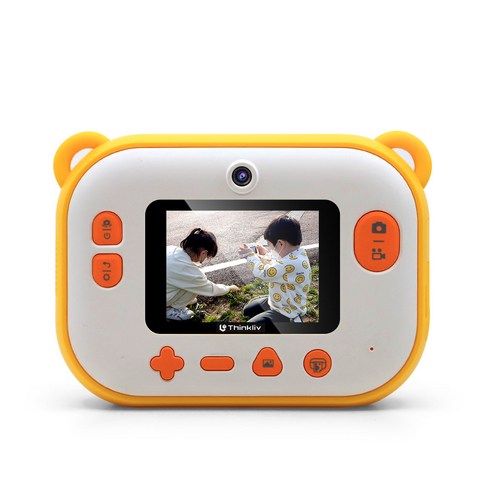 아이들의 창의성과 상상력을 키우는 씽크리브 롤링디카 키즈 디지털 카메라 토끼 옐로우 TL-KIC01