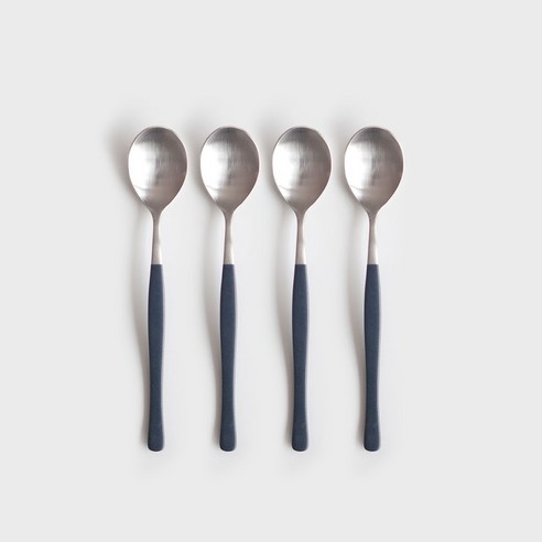 니코트 Satin 컬러 티스푼, 블루블랙, 4개