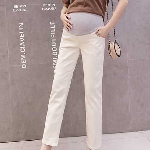 데님 일자핏 임산부 청바지