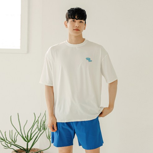 튜브트리 남성용 오버핏 래쉬가드 상의 + 하의 세트 AEIV7204UPA
