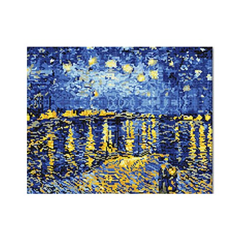 코쿼드 DIY 액자형 보석십자수 세트 40 x 50 cm, 고흐의 아를의 별이 빛나는 밤에(DP703), 1세트