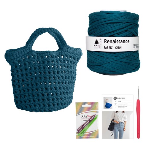 yarna 르네상스 데일리백 DIY 패키지, 토파즈(실), 랜덤발송(코바늘), 1세트
