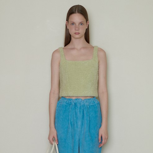펀프롬펀 Fluffy tweed bustier