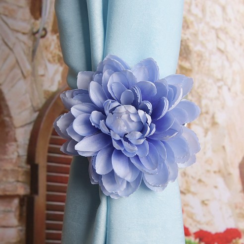 루비코코 커튼묶기 장미 꽃 커텐집게 12.5cm, 플라워2 스카이, 2개