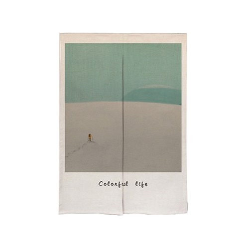 에이홉 봉포함 네이쳐 일러스트 파티션 커튼 양문형, Type 02