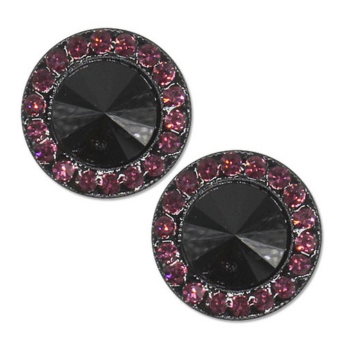 포인트 보석 큐빅 단추 왕보석 18mm, 아메시스트, 2개