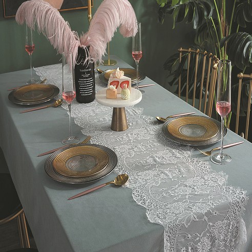 마켓에이 벨벳 하이엔드 심플 식탁보, 그레이, 130 x 220 cm