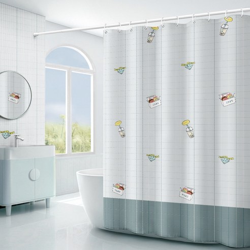 카이라 캐릭터 패턴 욕실 샤워커튼 타입1 150 x 200 cm, 1개