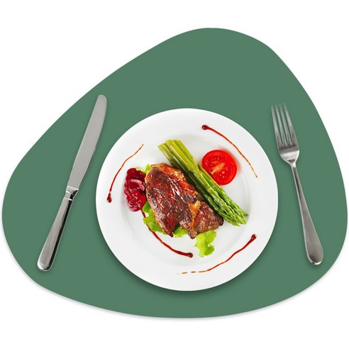 엘로니 파파 조약돌 실리콘 테이블 매트, 카키, Large(437 x 367 mm)