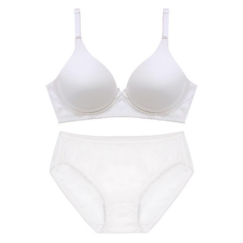 씨엘스토리 면스판 무지 주니어 3단계 브라 + 팬티 세트