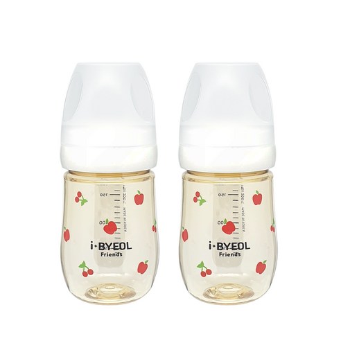 아이별프렌즈 국내 제조 아기 애플체리 PPSU 젖병 180ml 트윈팩, 화이트, 2개