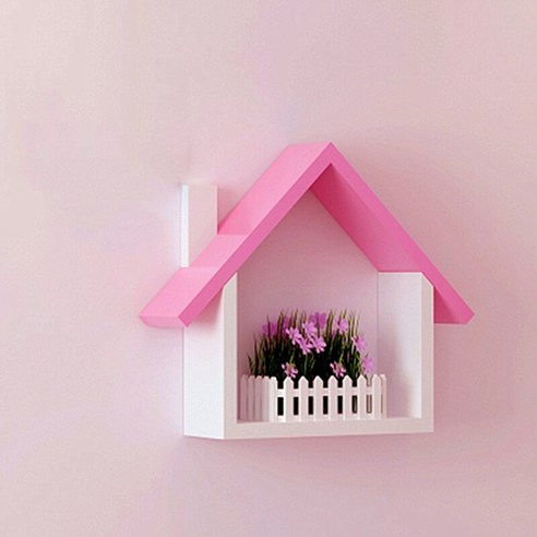 블루모던 프리미엄 하우스 디자인 DIY 벽걸이 벽선반, 핑크