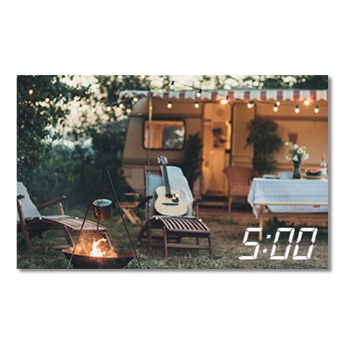 홈마인 LED 캔버스 프린팅 액자 시계 캠핑, 800-HM-CAMPING-17