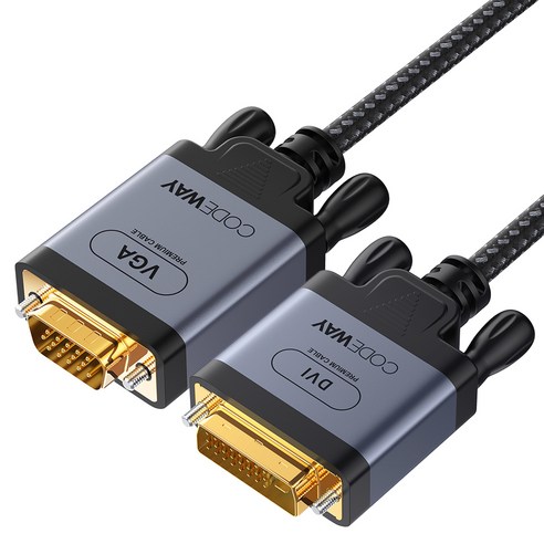 코드웨이 DVI-D to RGB VGA 케이블, 3m, 1개