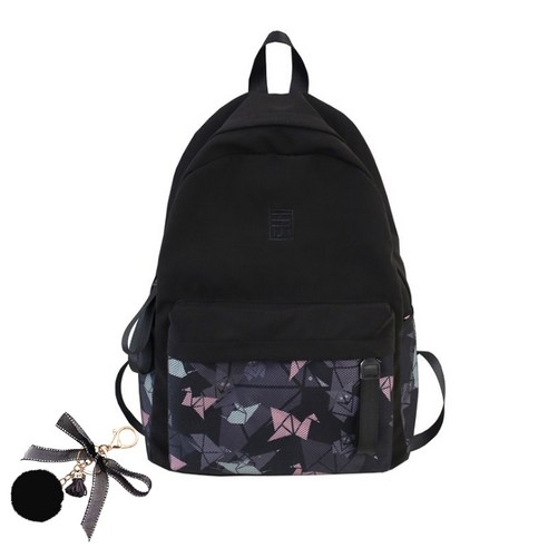 심플 대용량 데일리 백팩 + 가방고리 세트 B180
