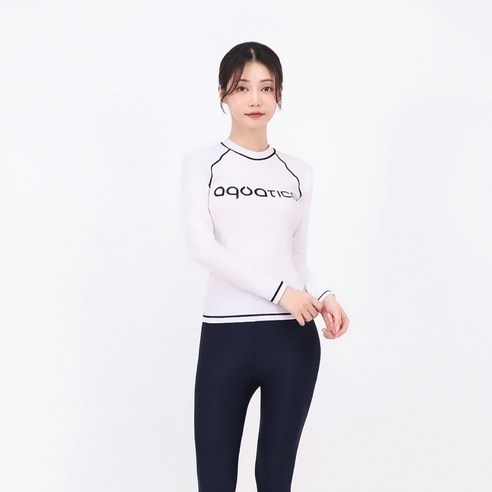 아쿠아티카 여성용 래쉬가드 상의 AQAWTS23004 + 워터래깅스 NV 세트