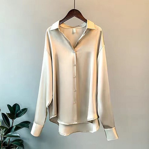 임산부 패션나비 복고풍 디자인 새틴 셔츠
